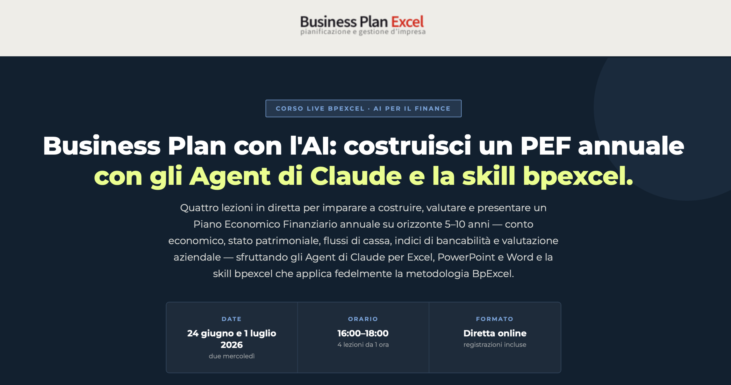 PEF annuale con AI